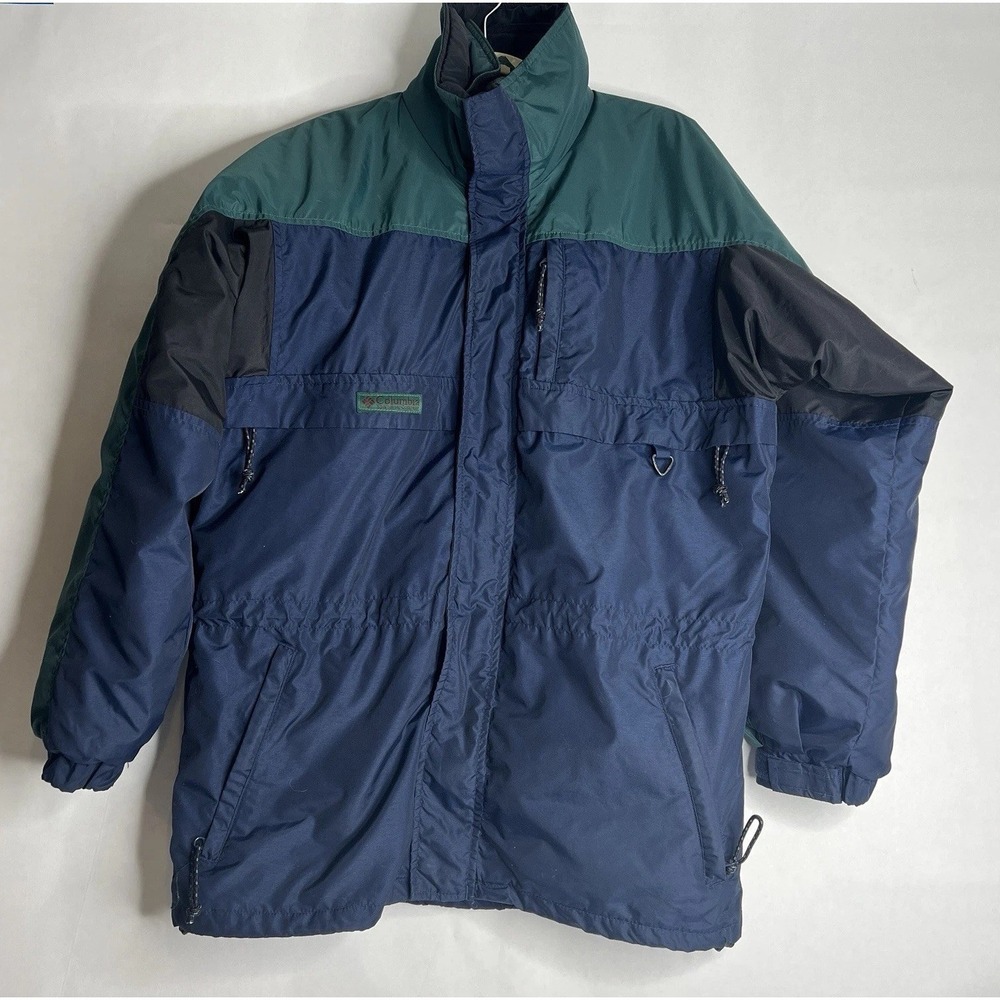 Vintage 90s Columbia Gizzmo Coat Womens Large Green Color Block 3 In 1 Heavy Big